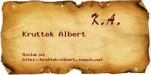 Kruttek Albert névjegykártya